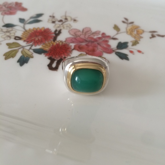 Tiffany & Co. Paloma Picasso 18k and sterling silver chrysoprase ring - Picture 2 of 6